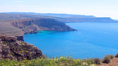 Turquoise water and cliffs on Malta's north-west coast