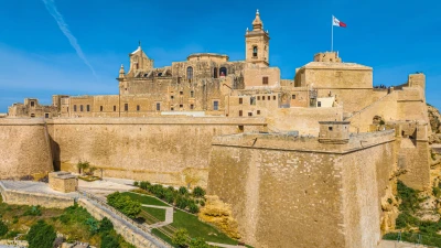 Aerial view of the Cittadella in Victoria, Gozo