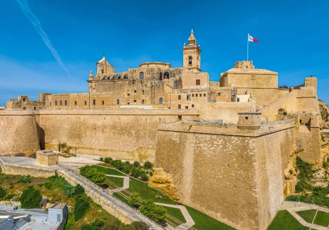Aerial view of the Cittadella in Victoria, Gozo
