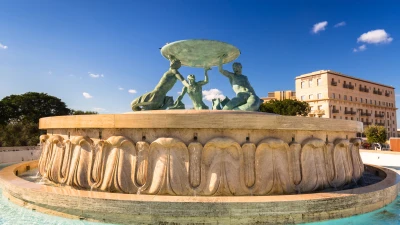 The Triton Fountain in front of Valletta City Gate