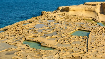 Traditional salt pans at Xwejni Bay, Gozo