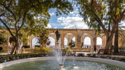 The Grand Harbour and Saluting Battery seen from the Upper Barrakka Gardens
