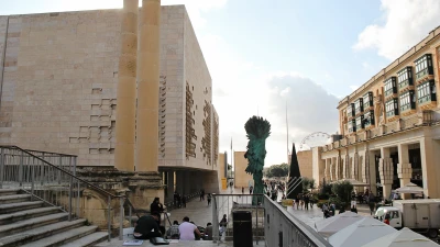 Valletta panorama with the theatre and Parliament building